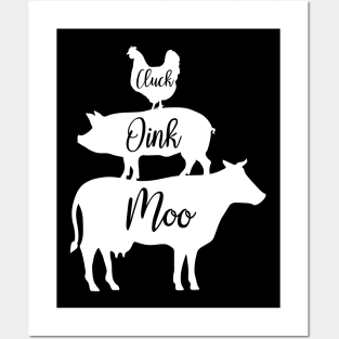 Cow Pig Chicken Farmer Posters and Art